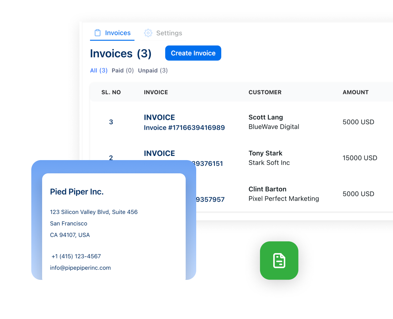 Illustration showing invoices directed towards OneSuite